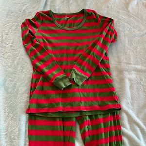 Leveret Green and Red Christmas Striped PJs